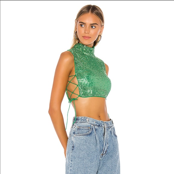 Tops - LOOKING:   h:ours 21 crop top in green.